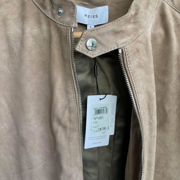 Reiss Suede Racer / Bomber Jacket - Picture 10 of 12